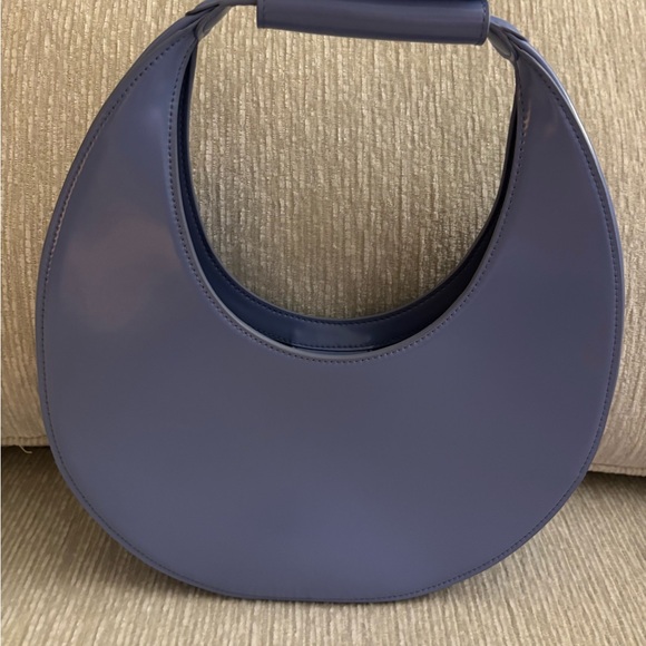 STAUD Handbags - STAUD Moon Bag Crescent Shoulder Bag Blue Leather Like New